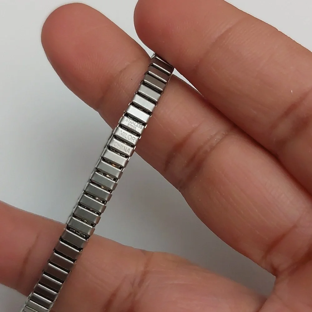 Milor Omega Watch Band Silver Tone Stainless Steel Anklet Or Bracelet - Picture 3 of 4